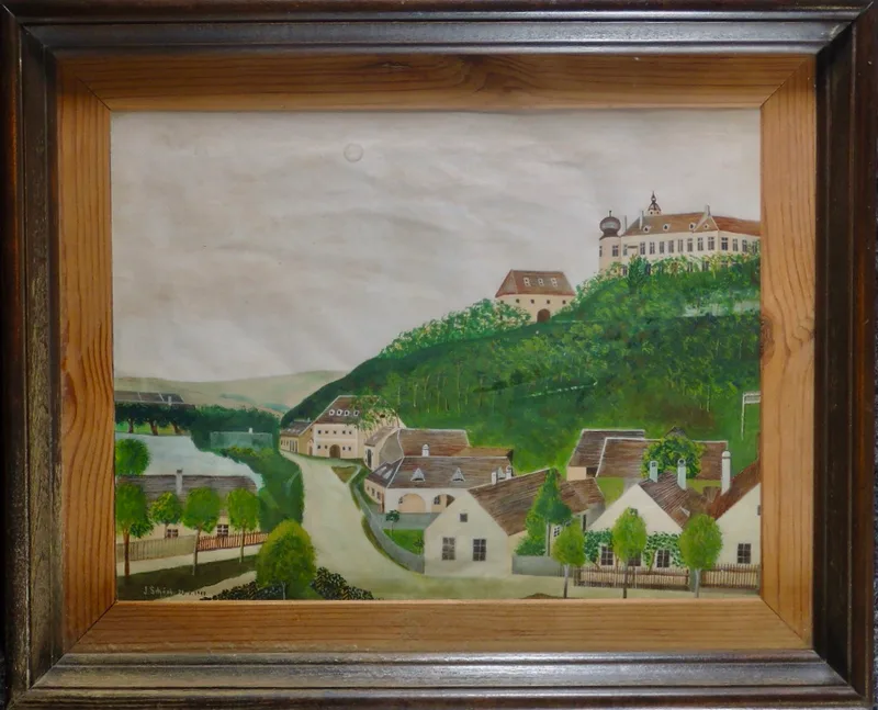 J. Schönb, An der Donau 1, Öl auf Leinwand
