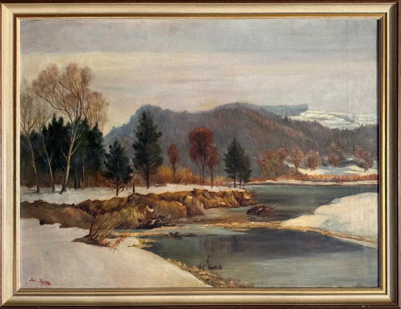 Josef Kafka, Winterlandschaft, Öl auf Leinwand