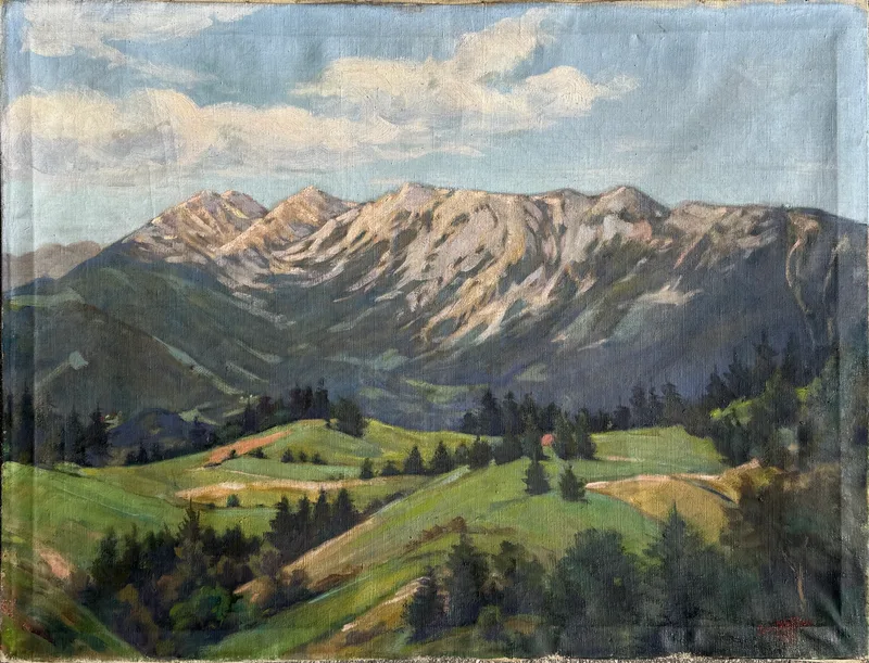Josef Kafka, Sommerlandschaft, Öl auf Leinwand