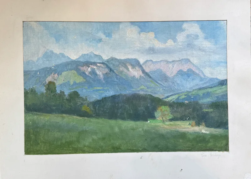 Josef Kafka, Lofer Steinberge, Öl auf Leinwand