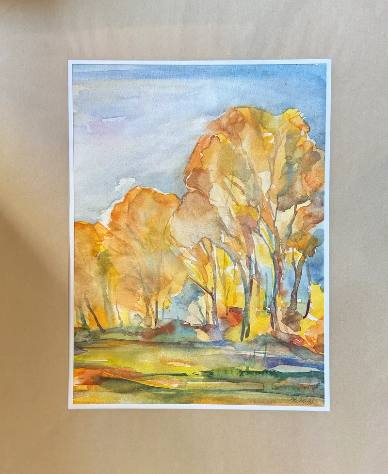 Ferid Prcic, Landschaft, Aquarell auf Papier