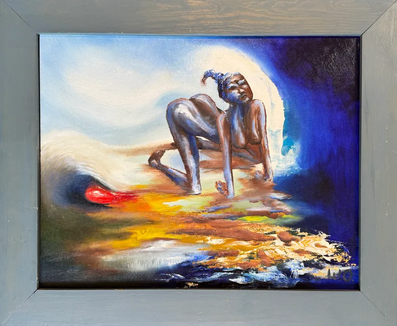 Nach Chirico, Nach Chirico, Acryl auf Karton