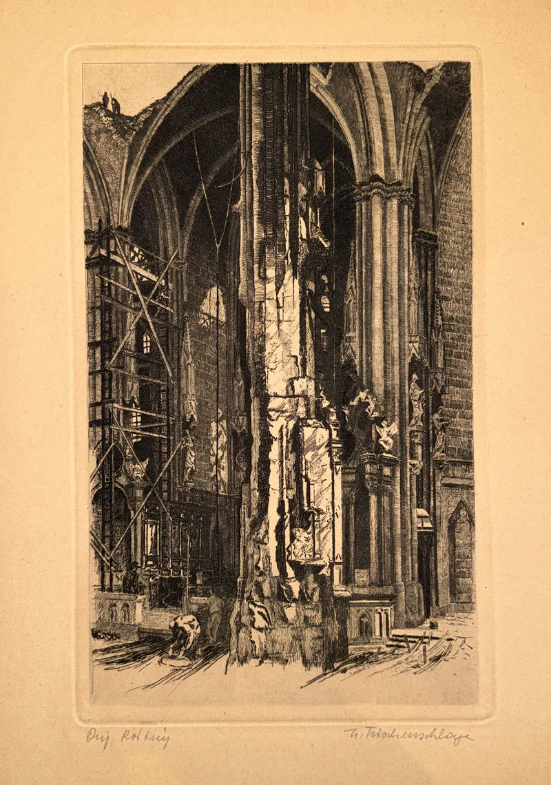 Traudl Frischenschlager, St. Stephan Wien, 6 Radierungen